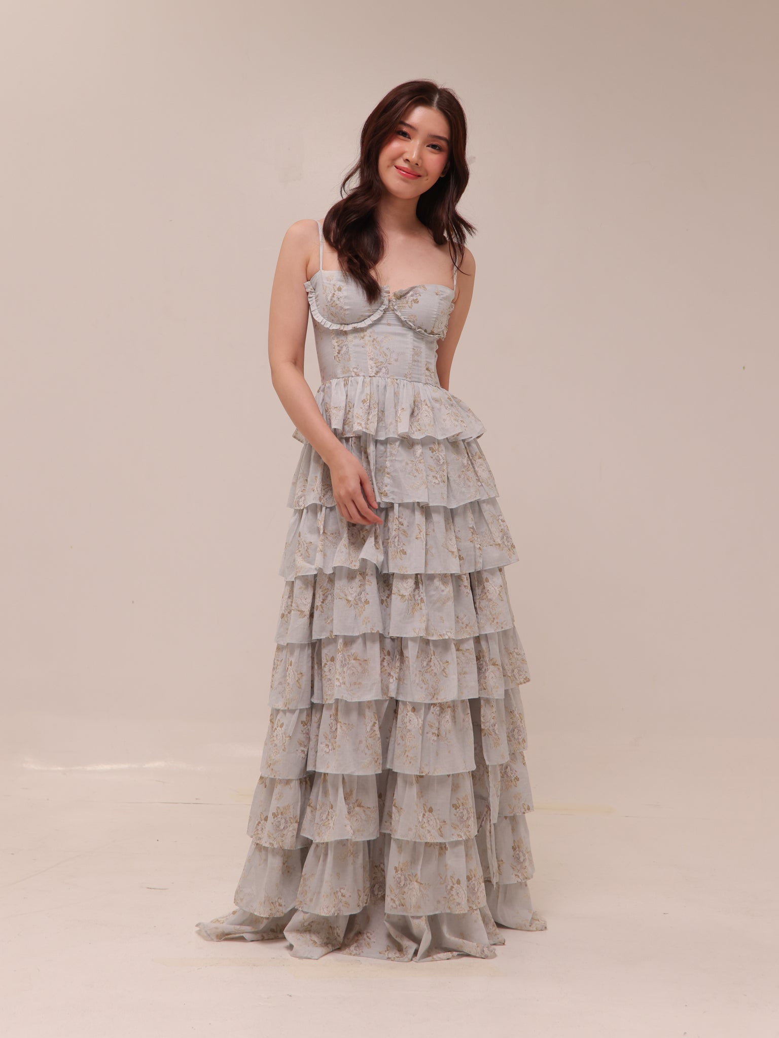 The Josephine Dress in Victorian Blue Roses