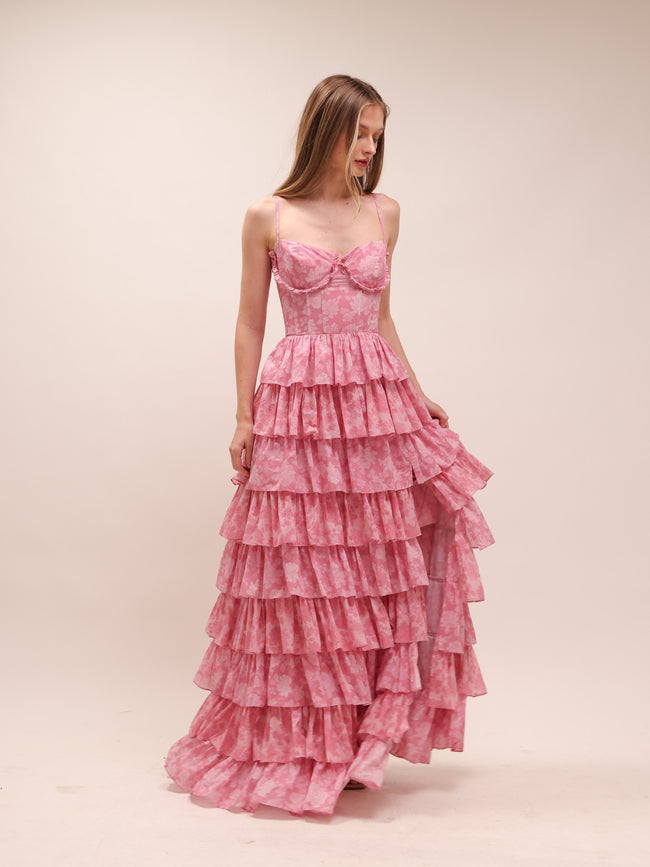 The Josephine Dress in Pink Peony