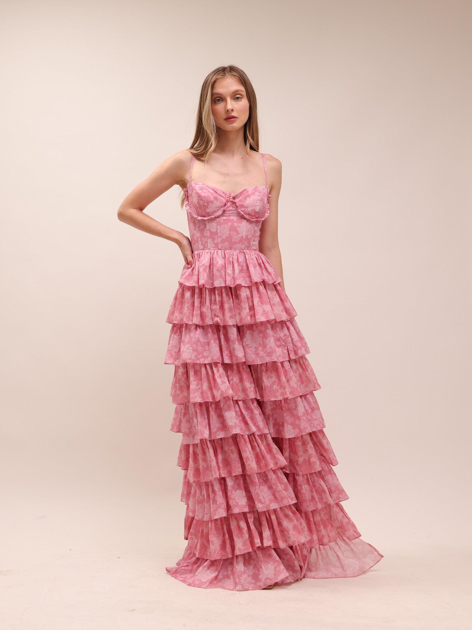 The Josephine Dress in Pink Peony