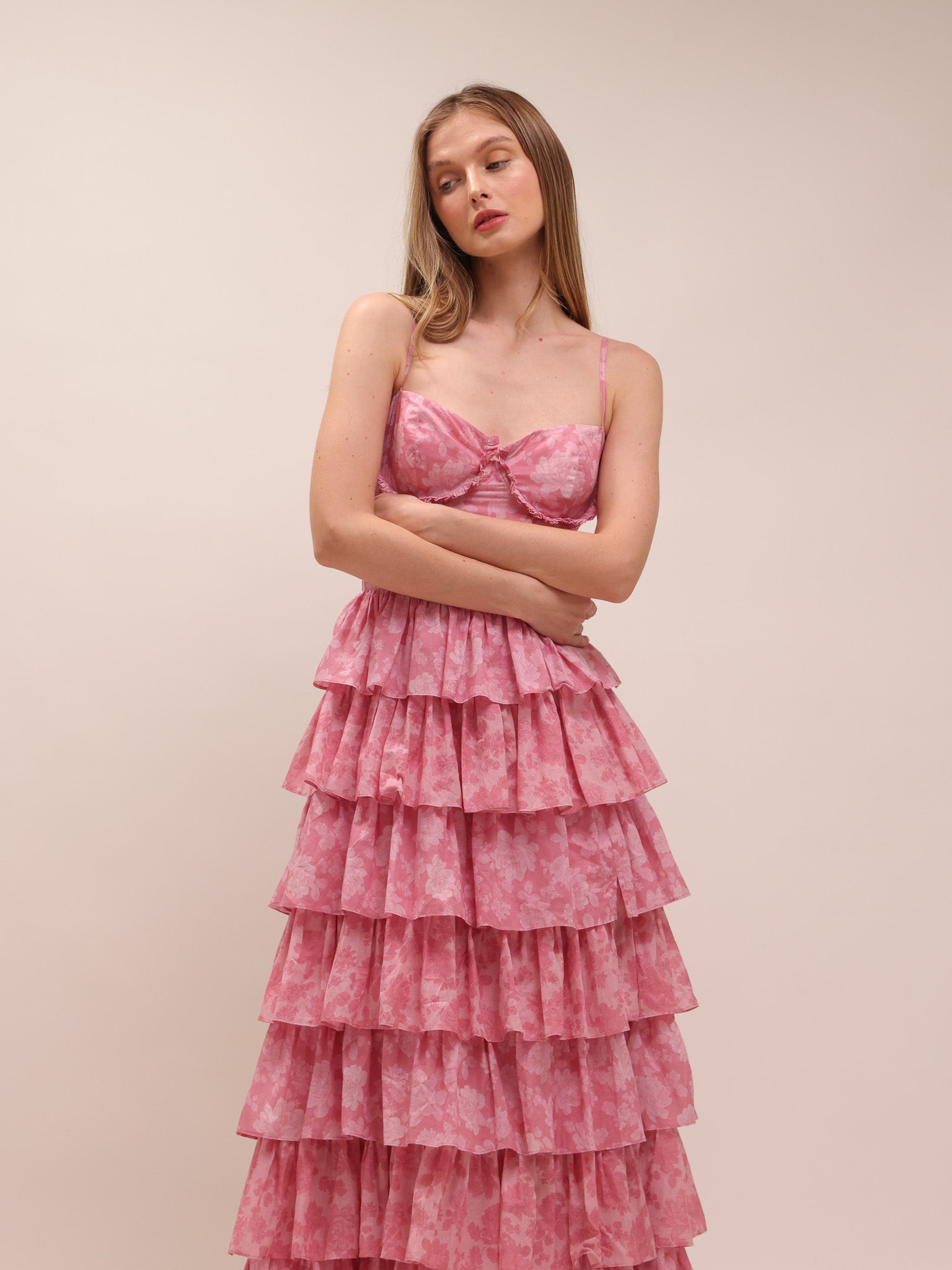 The Josephine Dress in Pink Peony