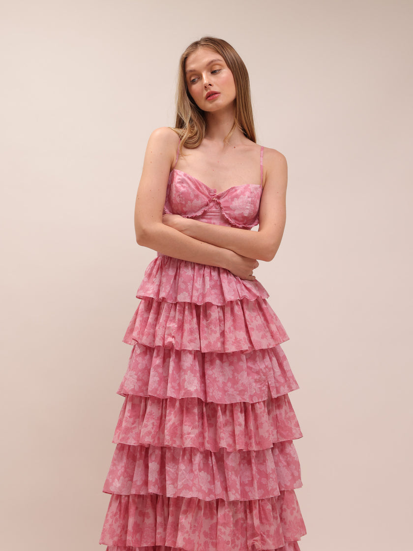 The Josephine Dress in Pink Peony