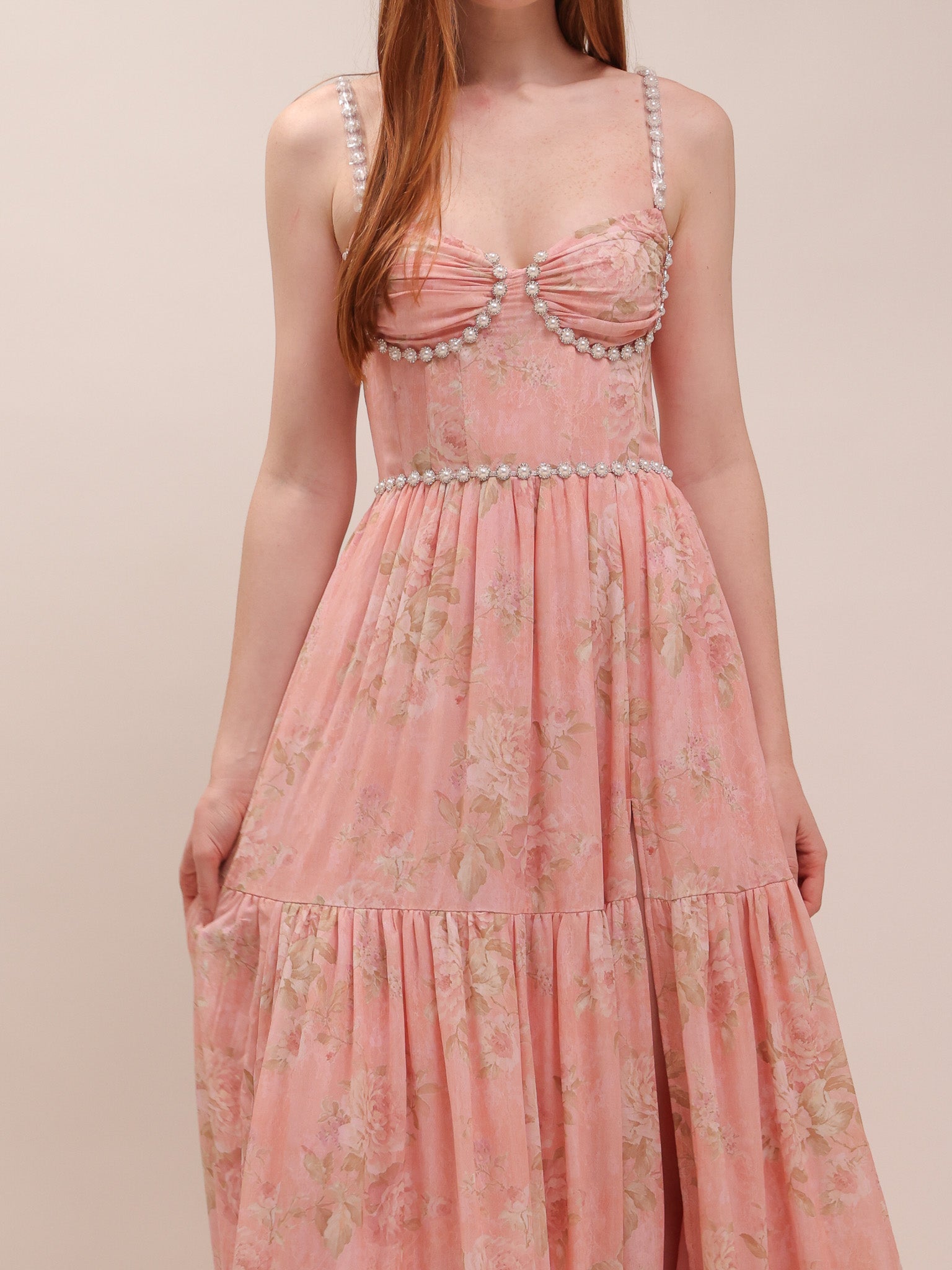 The Gwen Dress in Light Pink Tapestry Rose