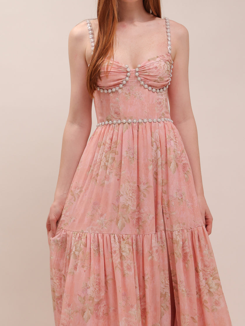 The Gwen Dress in Light Pink Tapestry Rose