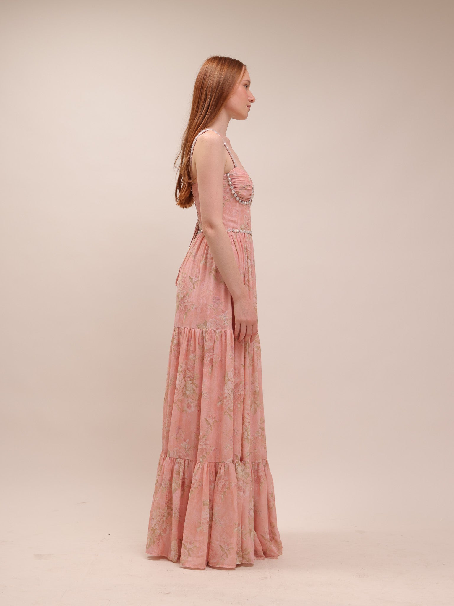 The Gwen Dress in Light Pink Tapestry Rose