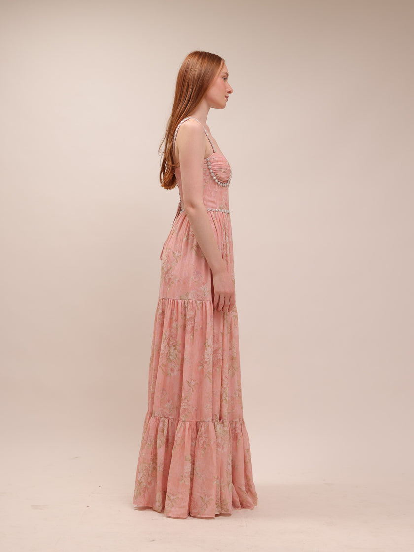 The Gwen Dress in Light Pink Tapestry Rose