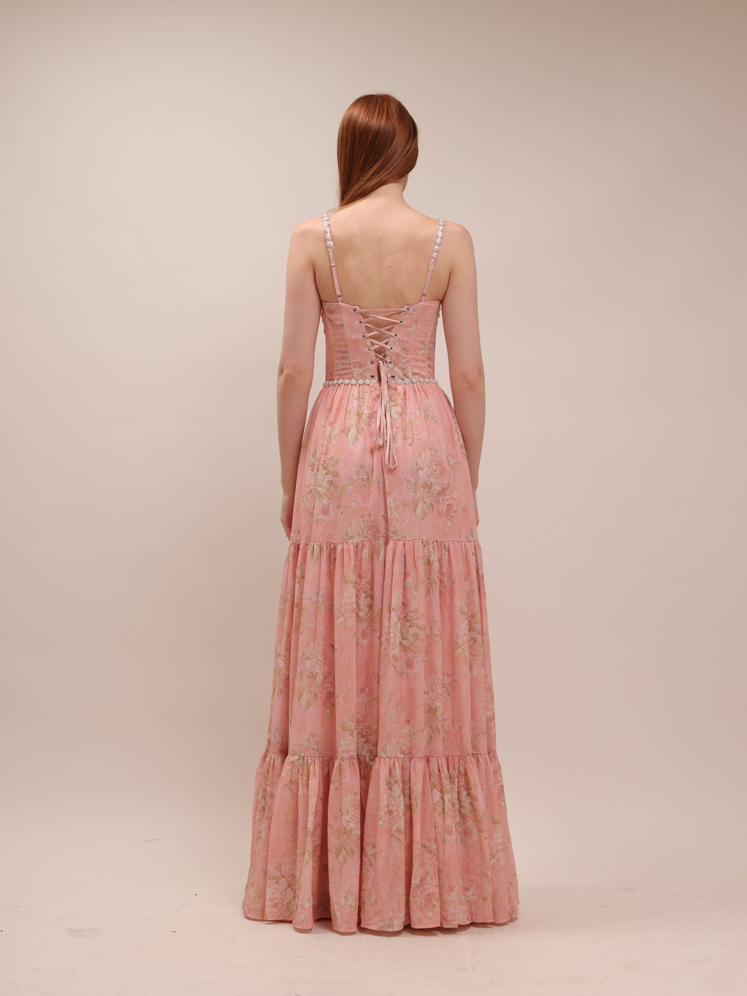 The Gwen Dress in Light Pink Tapestry Rose