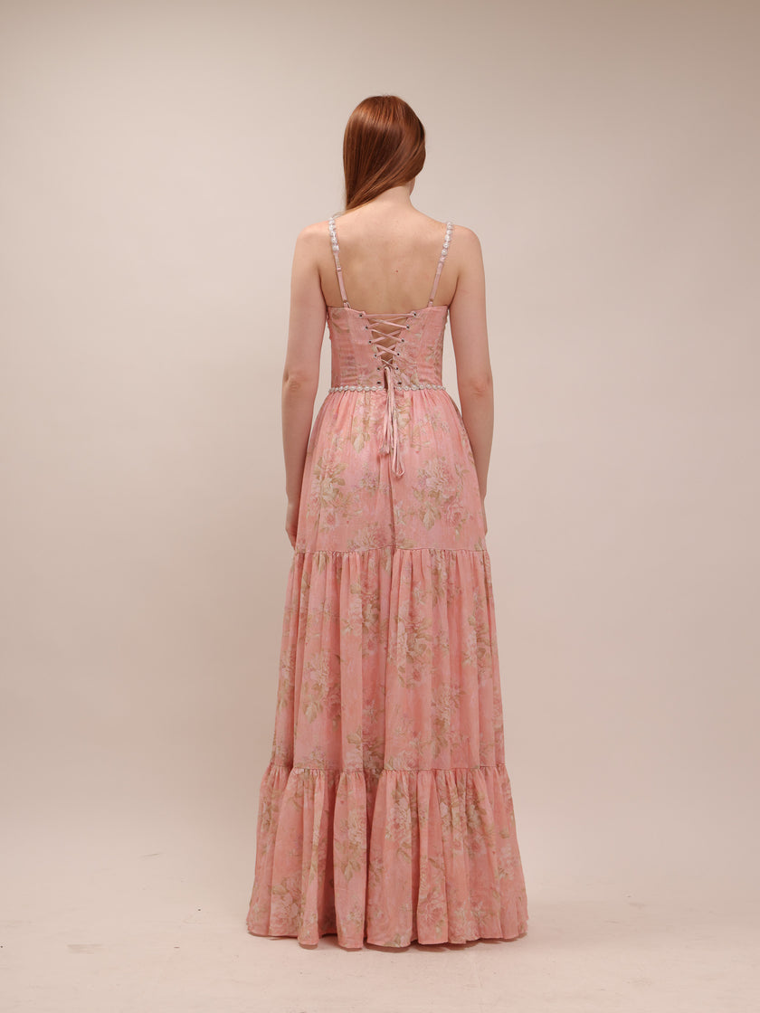 The Gwen Dress in Light Pink Tapestry Rose