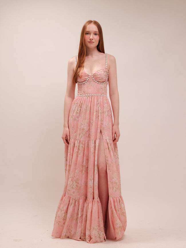 The Gwen Dress in Light Pink Tapestry Rose