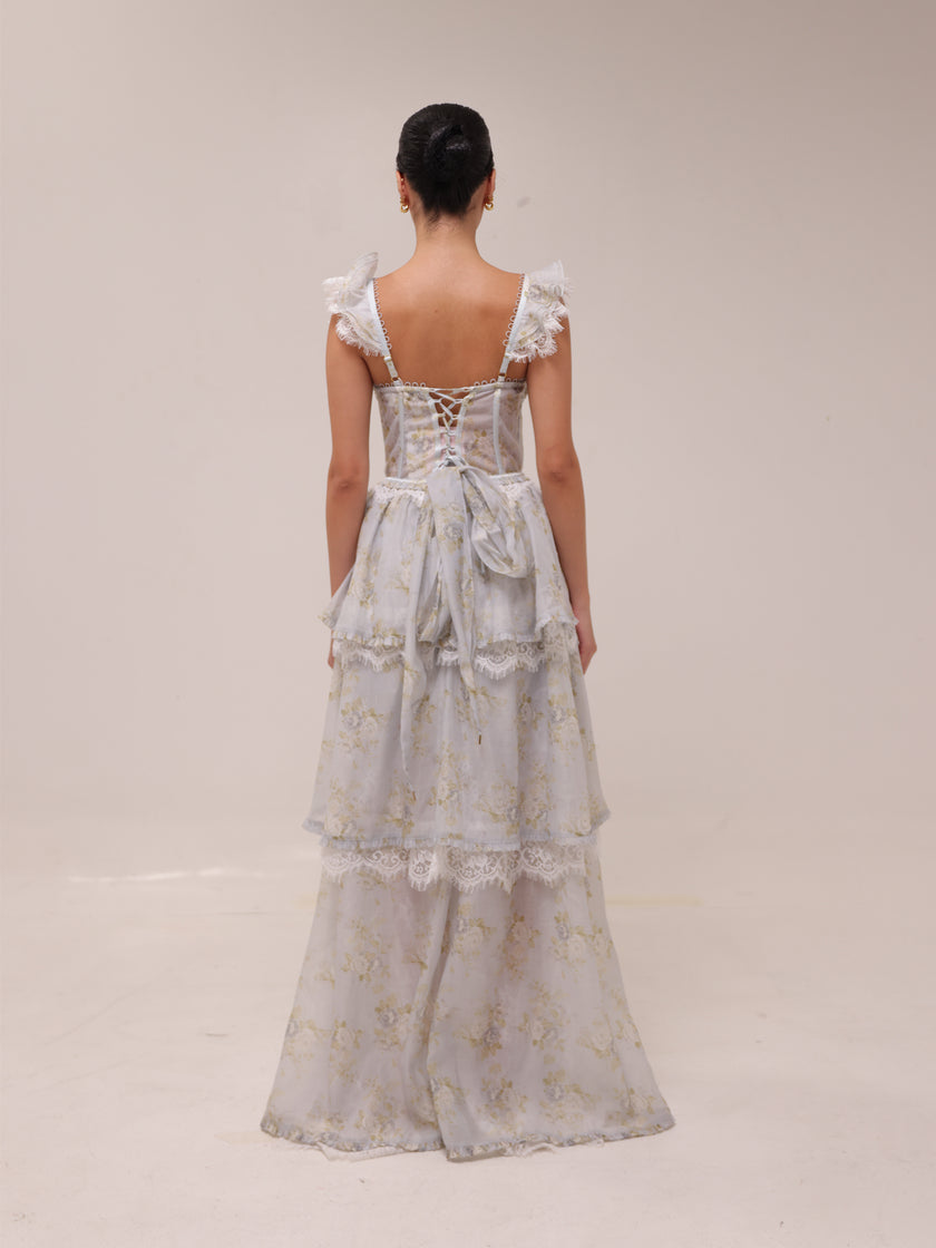 The Jolie Dress in Victorian Blue Roses