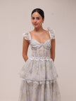 The Jolie Dress in Victorian Blue Roses