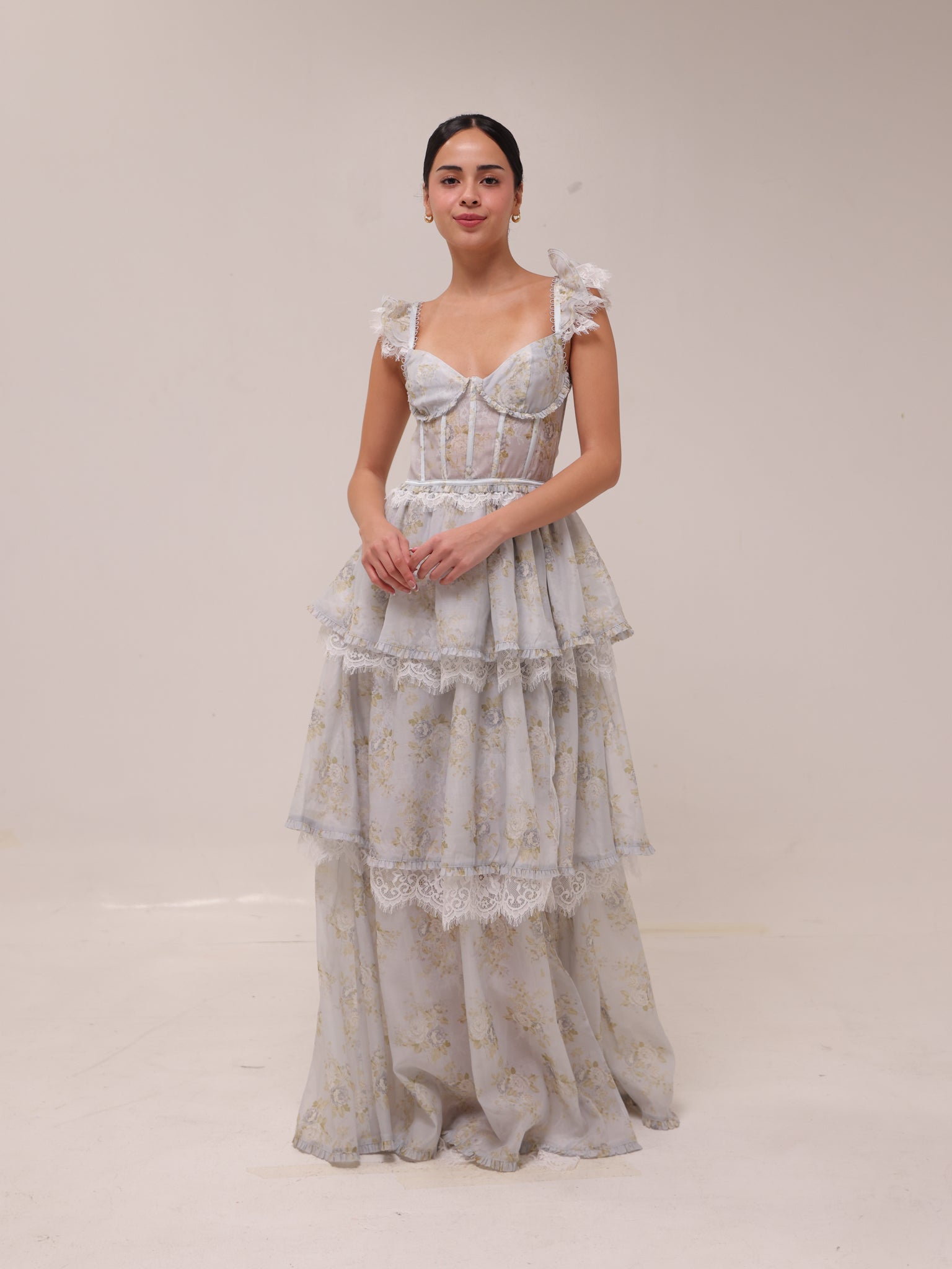 The Jolie Dress in Victorian Blue Roses