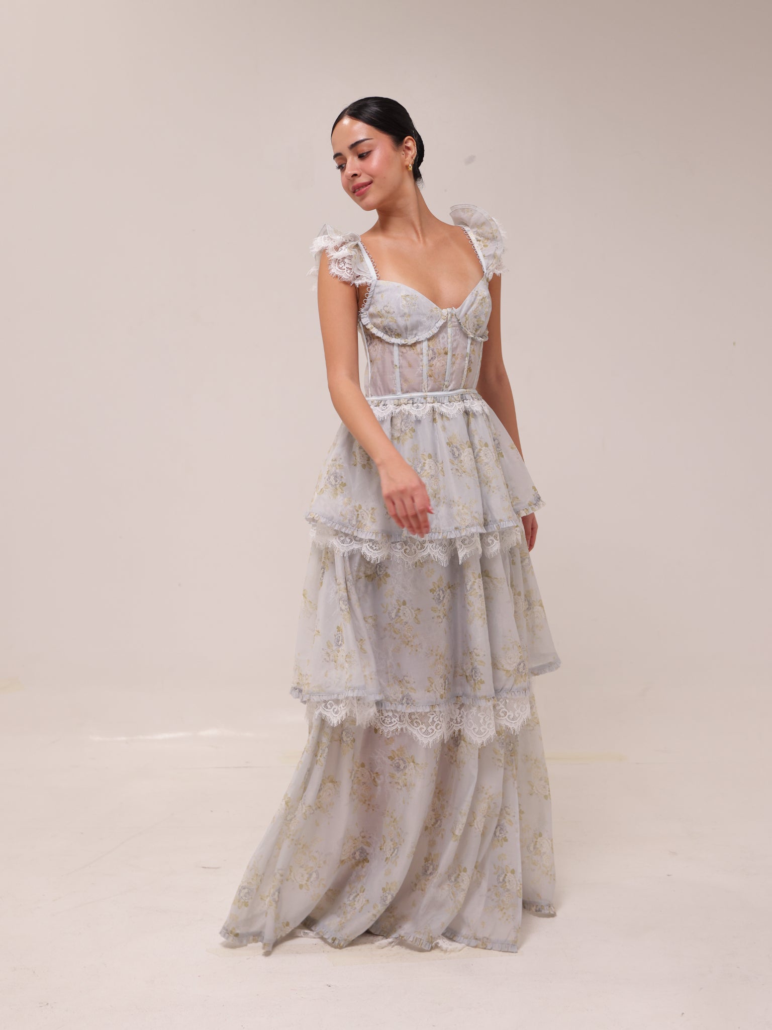 The Jolie Dress in Victorian Blue Roses