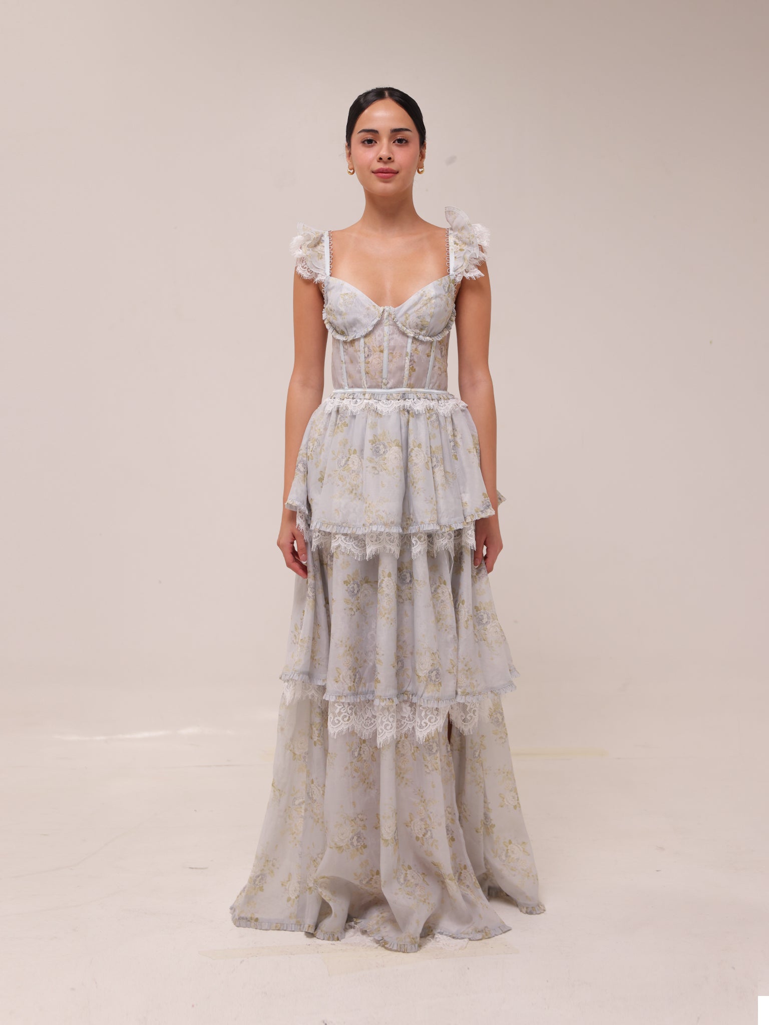 The Jolie Dress in Victorian Blue Roses