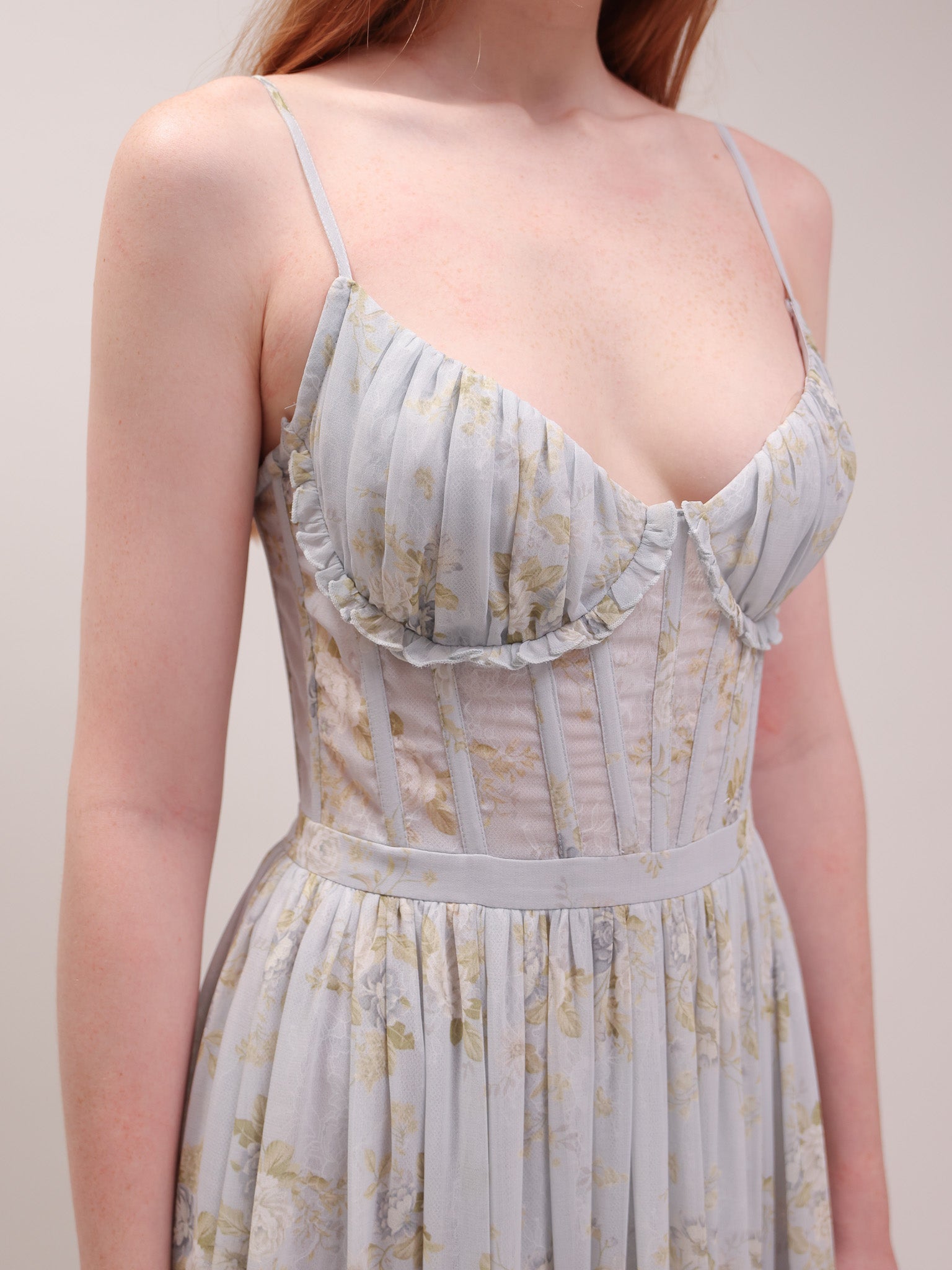 The Carmen Dress in Victorian Blue Roses