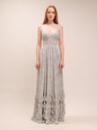The Carmen Dress in Victorian Blue Roses
