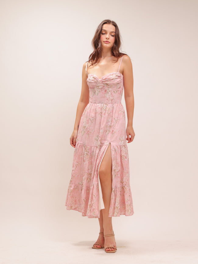 The Lorenza Dress in Light Pink Tapestry Rose
