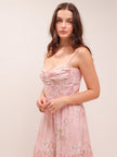 The Lorenza Dress in Light Pink Tapestry Rose