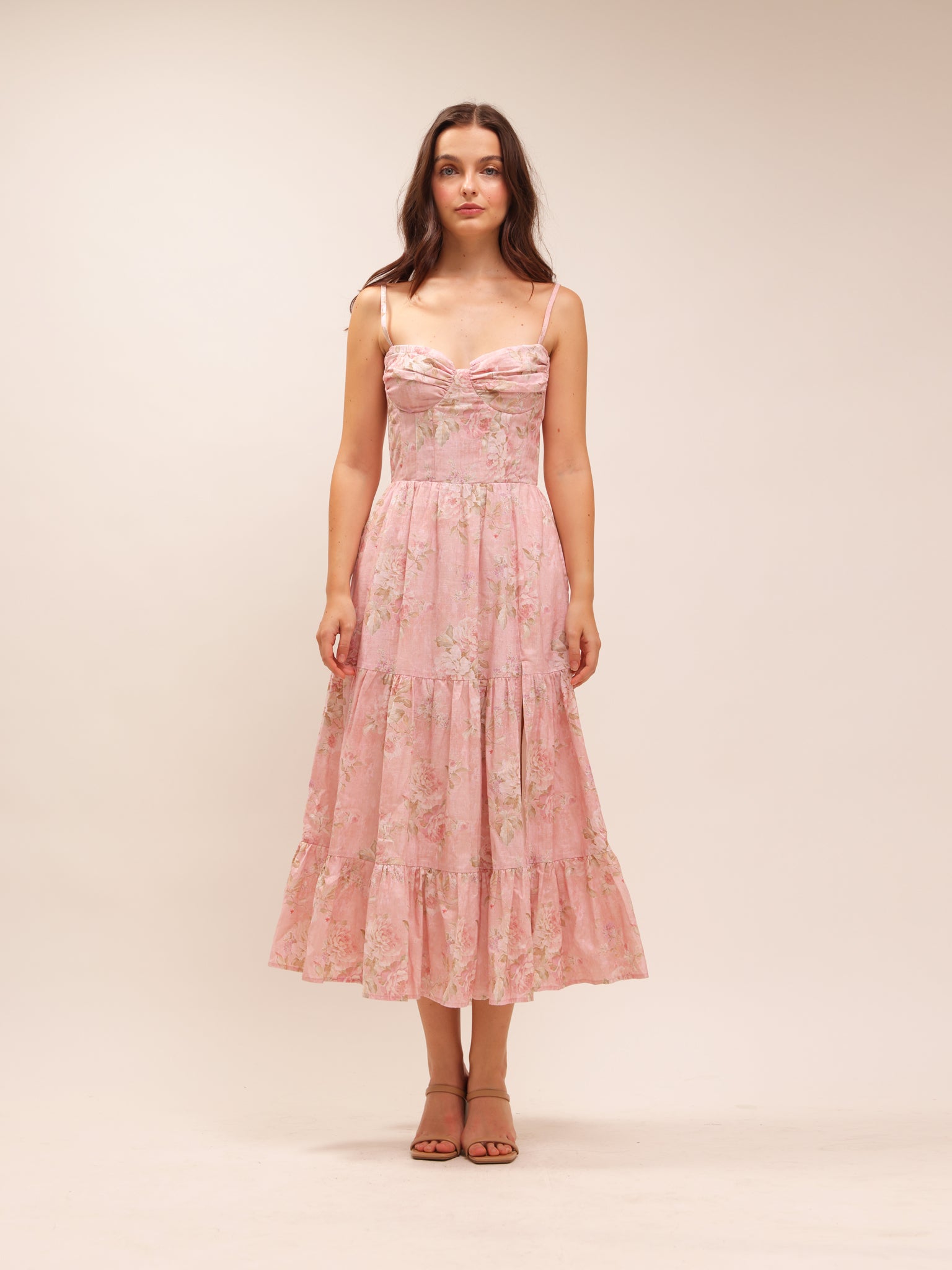 The Lorenza Dress in Light Pink Tapestry Rose