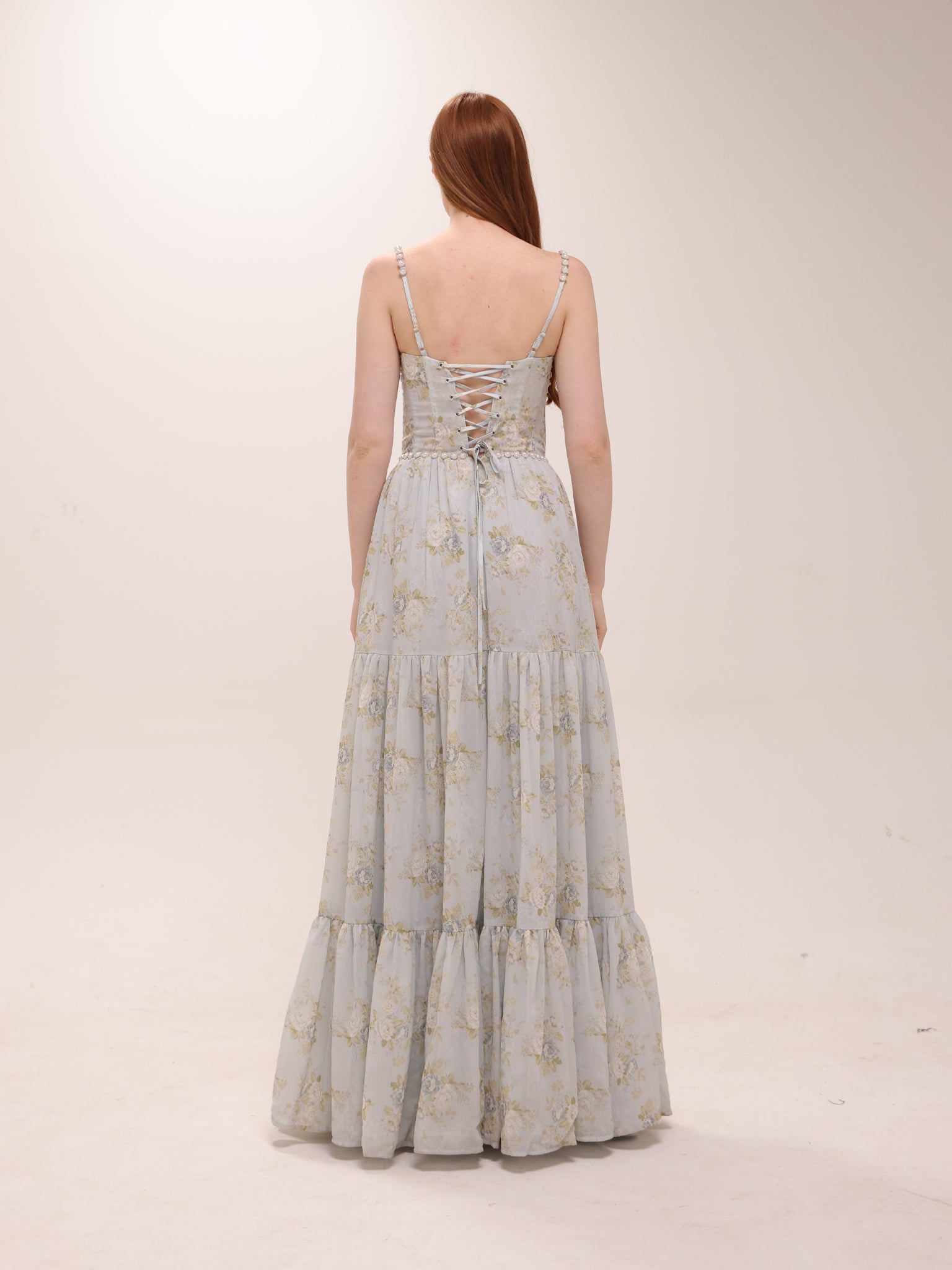 The Gwen Dress in Victorian Blue Roses
