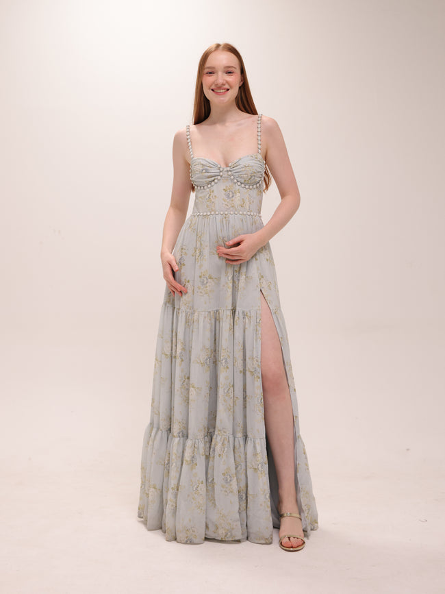 The Gwen Dress in Victorian Blue Roses
