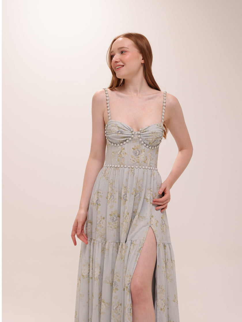 The Gwen Dress in Victorian Blue Roses