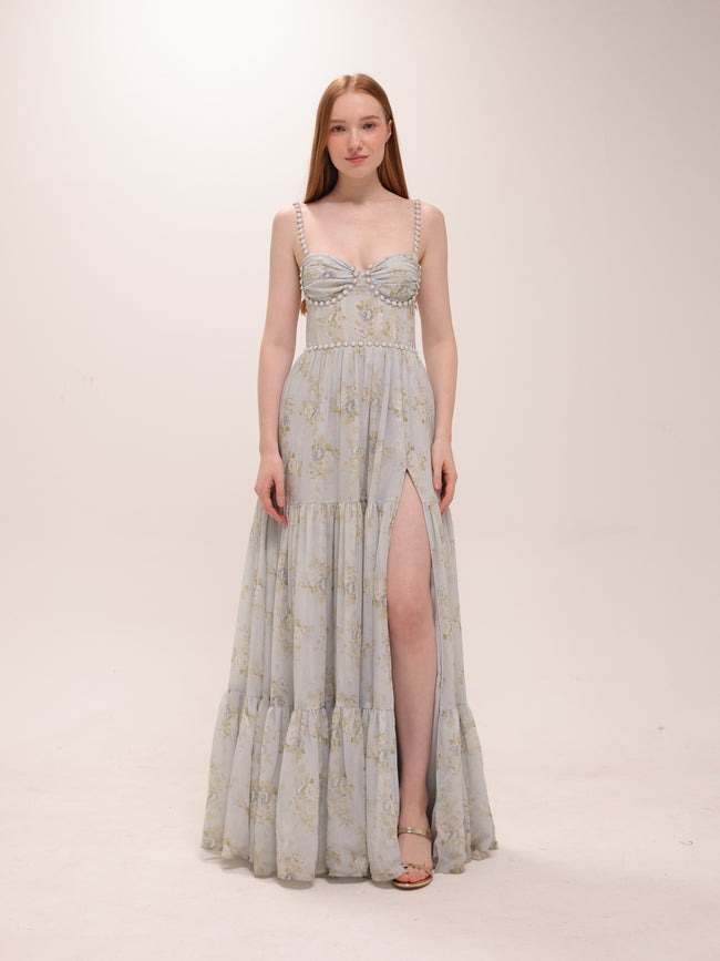 The Gwen Dress in Victorian Blue Roses