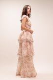 The Jolie Dress in Peach Tapestry