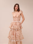 The Jolie Dress in Peach Tapestry