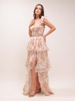 The Jolie Dress in Peach Tapestry