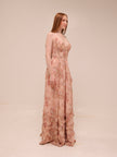 The Carmen Dress in Peach Tapestry