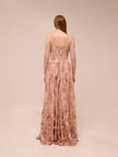 The Carmen Dress in Peach Tapestry