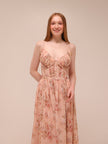 The Carmen Dress in Peach Tapestry