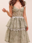 The Jolie Dress in Sage Tapestry
