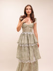 The Jolie Dress in Sage Tapestry