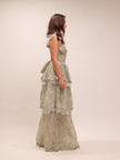 The Jolie Dress in Sage Tapestry