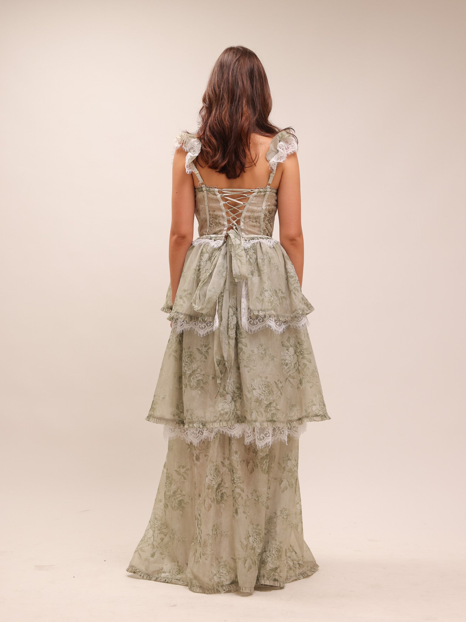 The Jolie Dress in Sage Tapestry