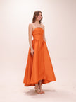 The Valencia Dress in Sunset Orange