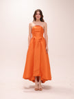 The Valencia Dress in Sunset Orange