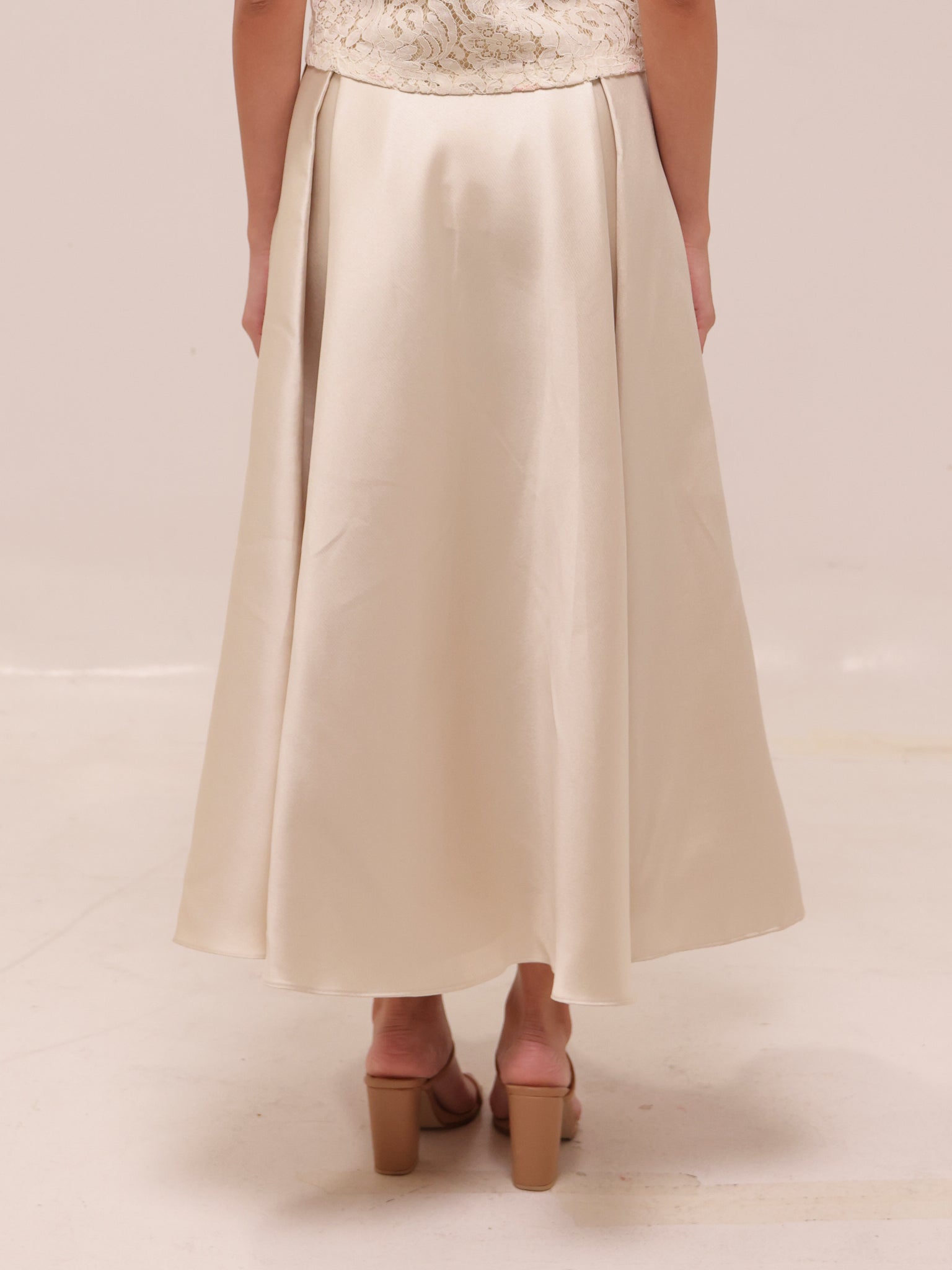 Box Pleat Midi Skirt