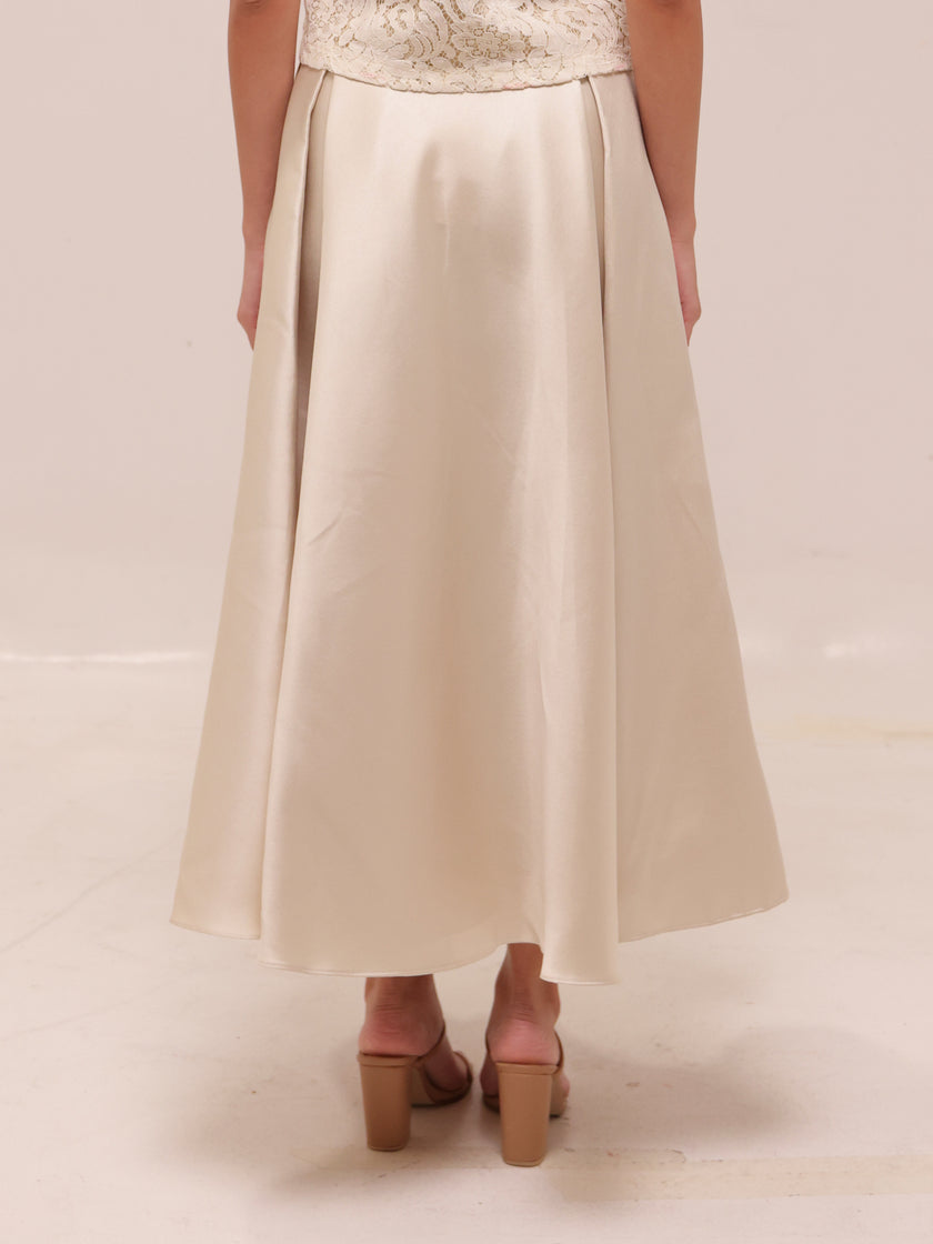 Box Pleat Midi Skirt