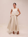 Box Pleat Midi Skirt
