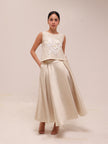Box Pleat Midi Skirt