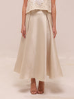 Box Pleat Midi Skirt