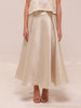 Box Pleat Midi Skirt