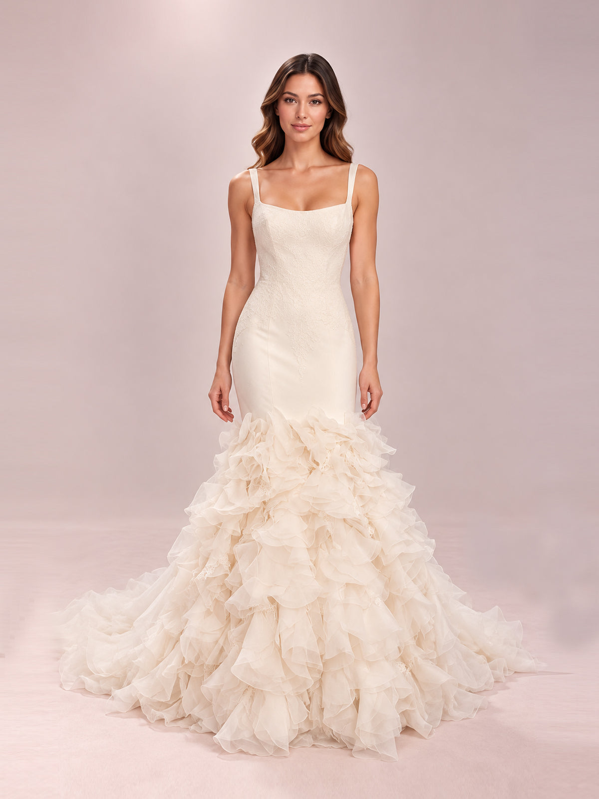 Georgette Mermaid Wedding Gown