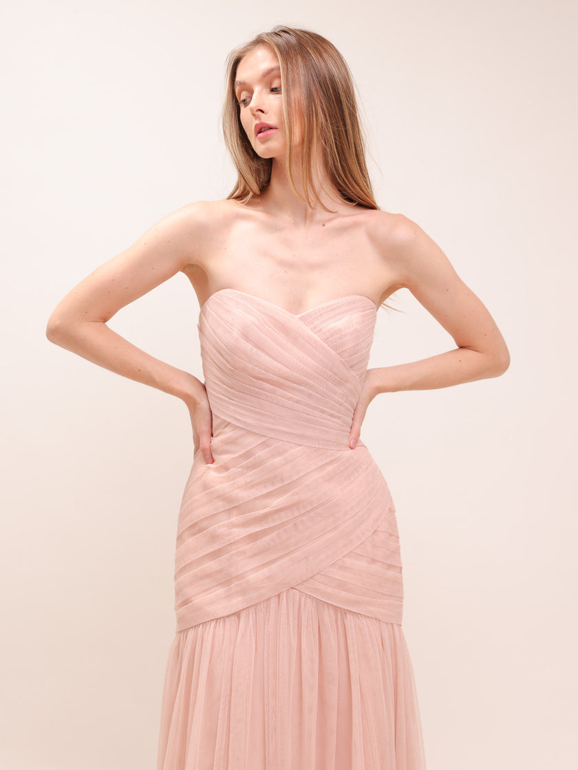 Sweetheart Pleated Dress