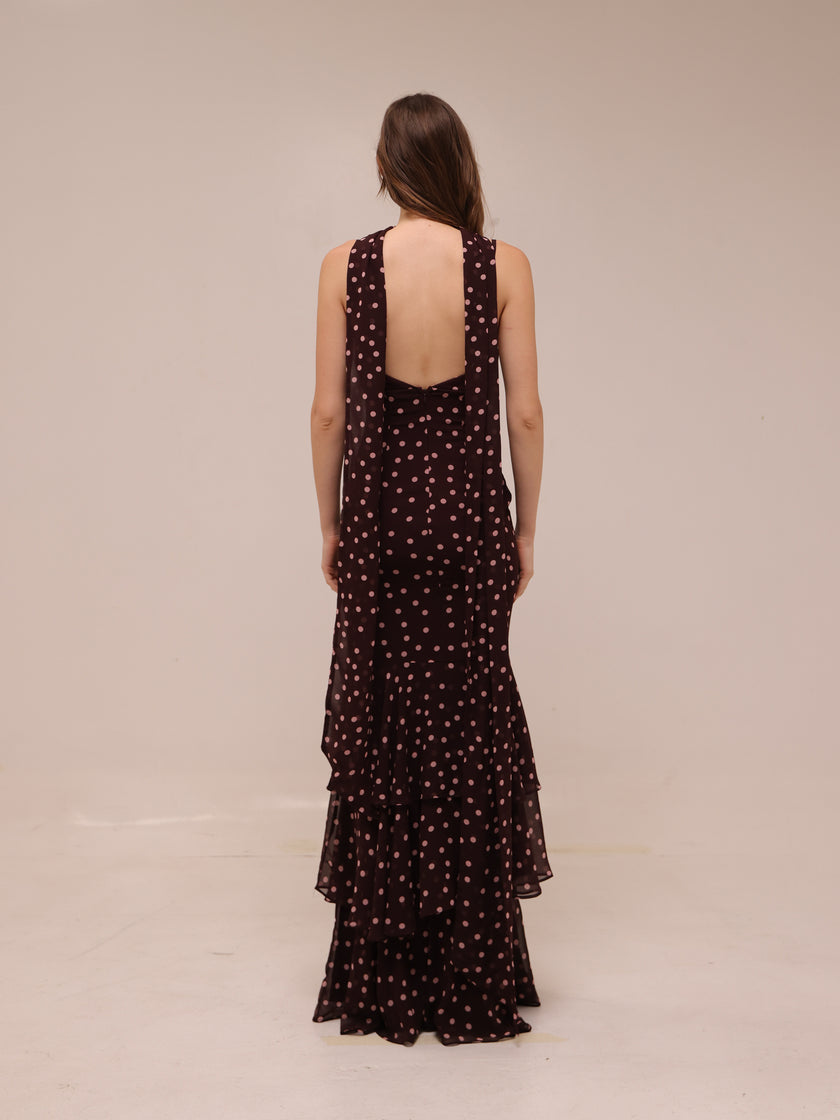 Jodie Polka Dot Chiffon Mermaid Dress
