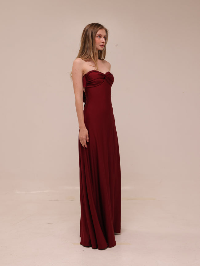 Madeline Strapless Tie-Back A-Line Dress