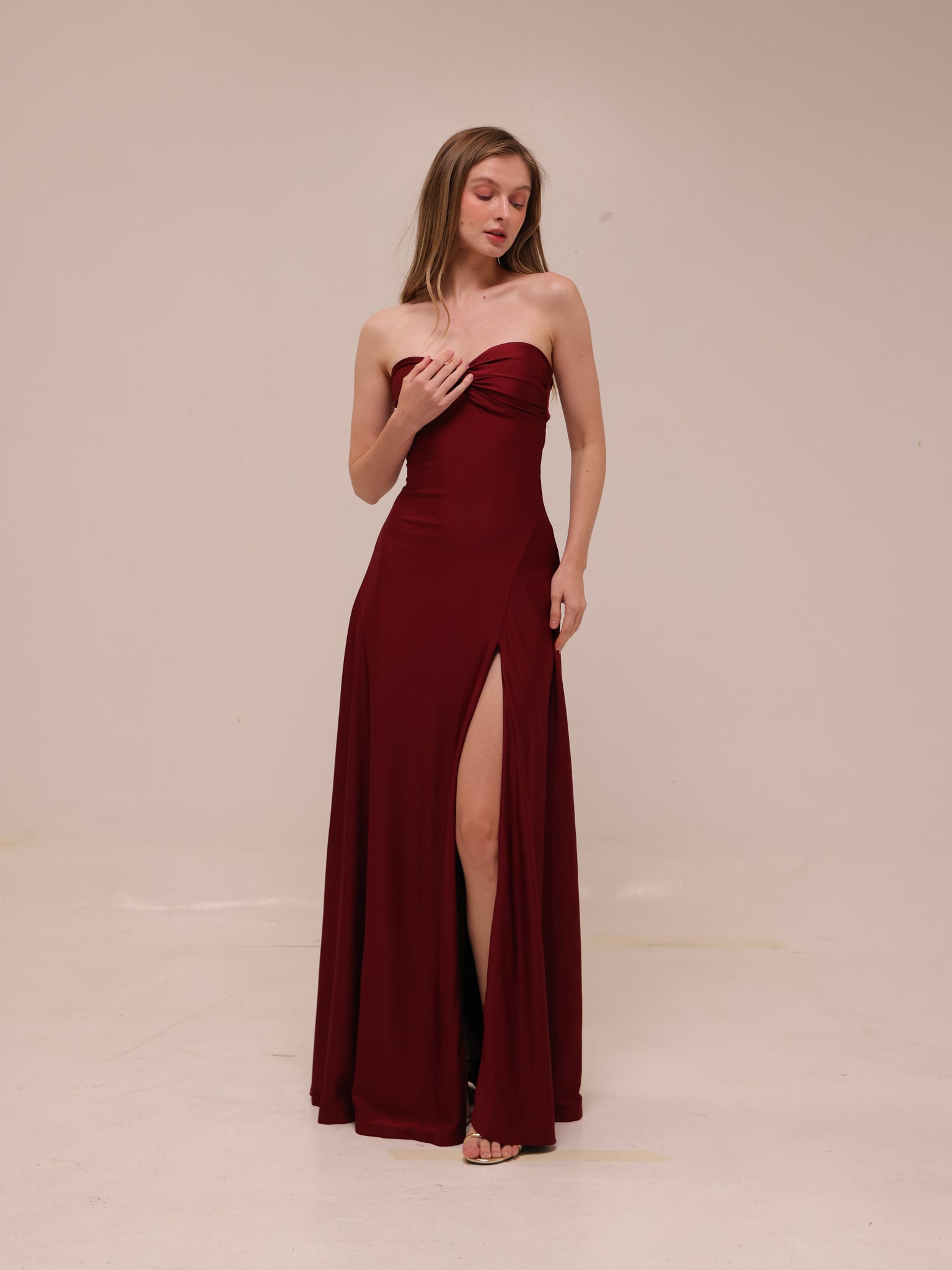 Madeline Strapless Tie-Back A-Line Dress