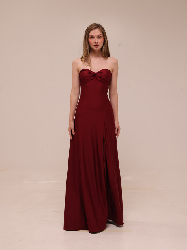 Madeline Strapless Tie-Back A-Line Dress